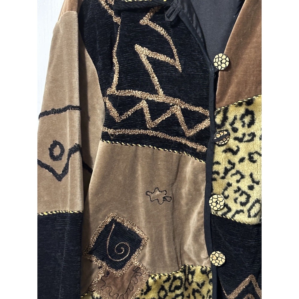 Vintage Woman New Direction Patchwork Animal Print Jacket Size XL too cool - Picture 4 of 15